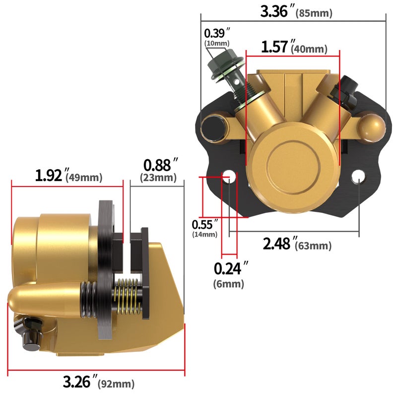 MTATCN ATV Rear Brake Caliper Replacement 80T - Compatible With 90cc 110cc 125cc 150cc 200cc 6.5HP kt196 gx150 Kandi Baja TaoTao Chinese Go Kart Coolster Mid XRS XRX 6.000.028 Trailmaster Dune Buggy - Image 2
